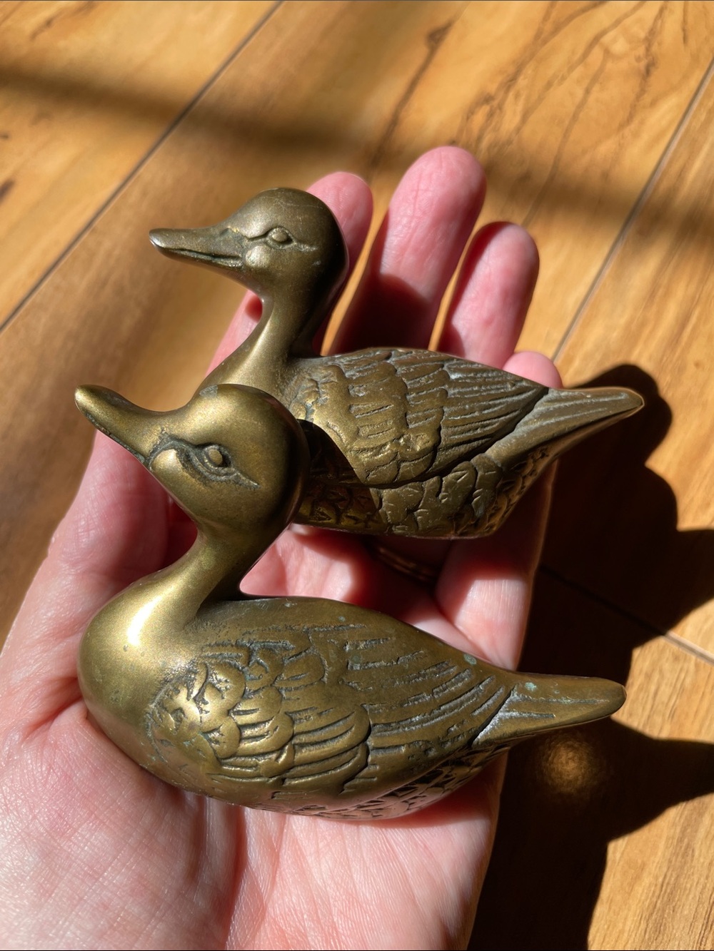 Set of Two brass ducks